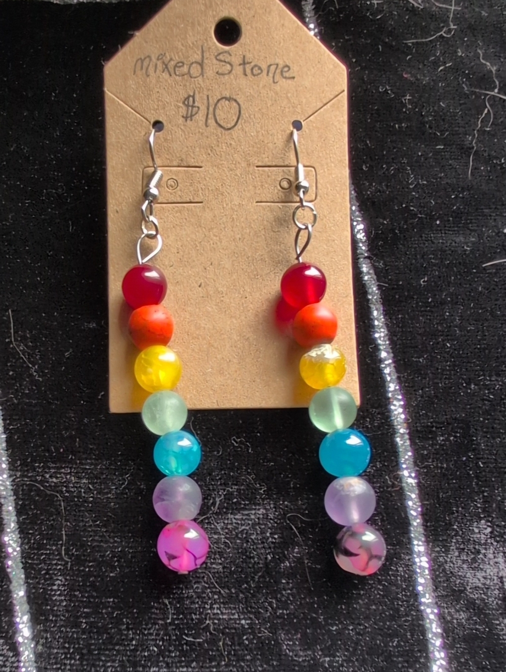 Mixed Stone Rainbow Beaded Earrings
